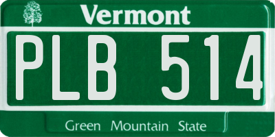 VT license plate PLB514