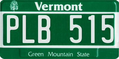 VT license plate PLB515