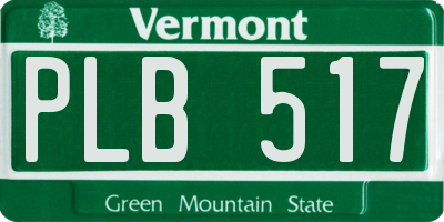 VT license plate PLB517