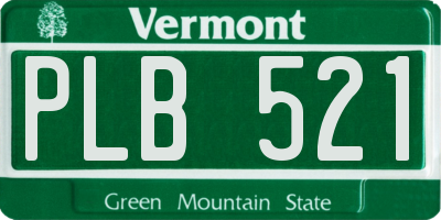VT license plate PLB521