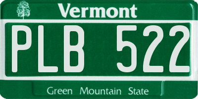 VT license plate PLB522