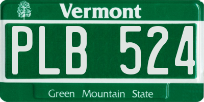 VT license plate PLB524