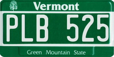 VT license plate PLB525