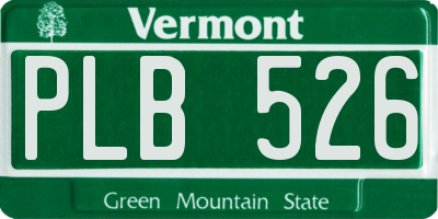 VT license plate PLB526