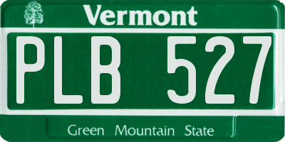 VT license plate PLB527