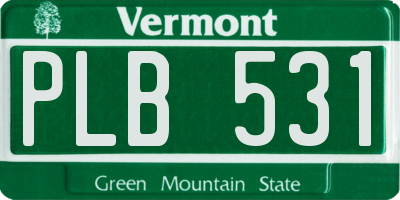 VT license plate PLB531
