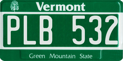 VT license plate PLB532