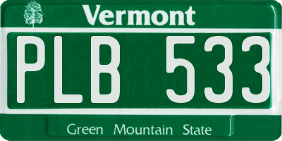 VT license plate PLB533