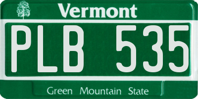 VT license plate PLB535