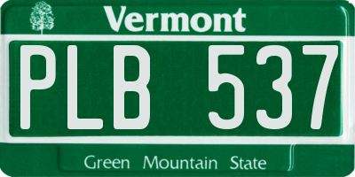 VT license plate PLB537