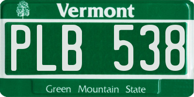 VT license plate PLB538