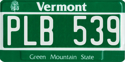 VT license plate PLB539