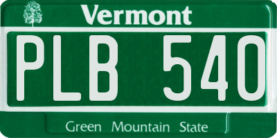 VT license plate PLB540