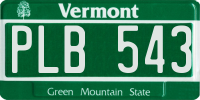 VT license plate PLB543