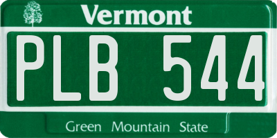 VT license plate PLB544