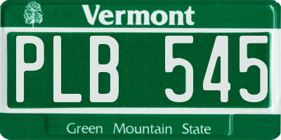 VT license plate PLB545