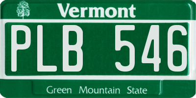 VT license plate PLB546
