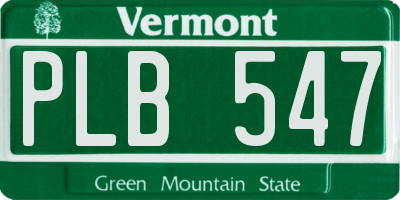 VT license plate PLB547