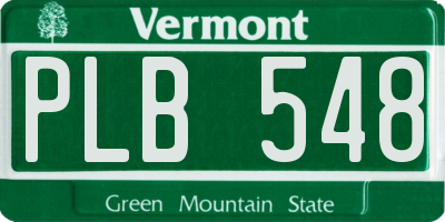VT license plate PLB548