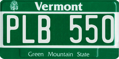 VT license plate PLB550