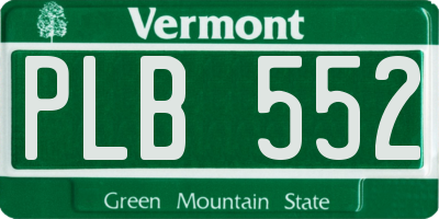 VT license plate PLB552