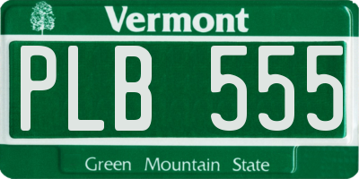 VT license plate PLB555