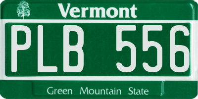VT license plate PLB556