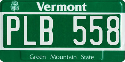 VT license plate PLB558