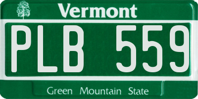 VT license plate PLB559
