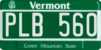VT license plate PLB560