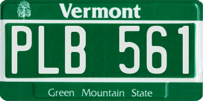 VT license plate PLB561
