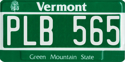 VT license plate PLB565