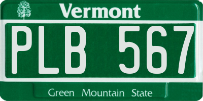 VT license plate PLB567