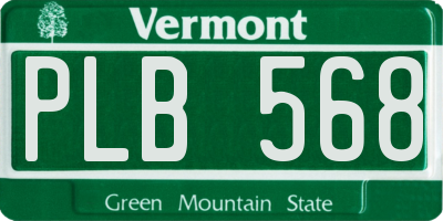 VT license plate PLB568
