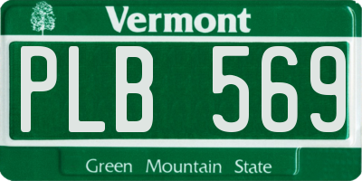 VT license plate PLB569