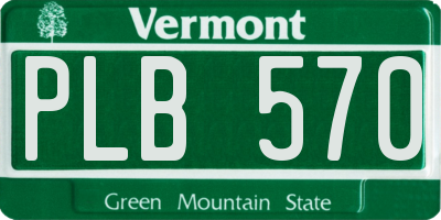 VT license plate PLB570