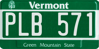 VT license plate PLB571