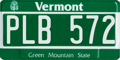 VT license plate PLB572
