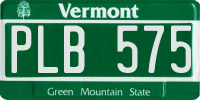 VT license plate PLB575