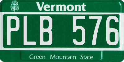 VT license plate PLB576