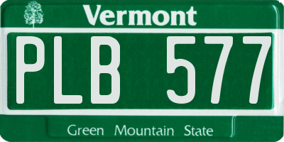 VT license plate PLB577