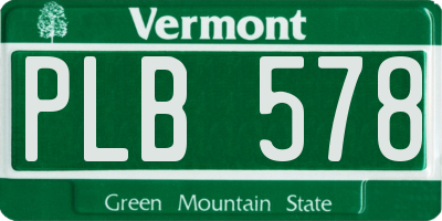 VT license plate PLB578