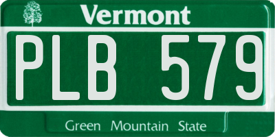 VT license plate PLB579