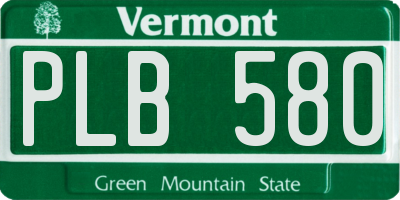 VT license plate PLB580