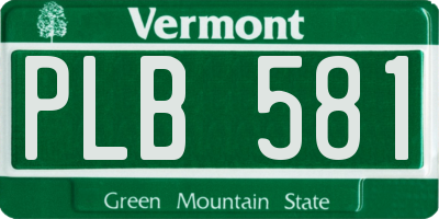 VT license plate PLB581