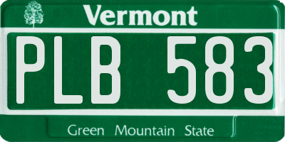 VT license plate PLB583
