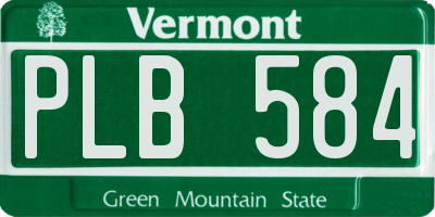 VT license plate PLB584