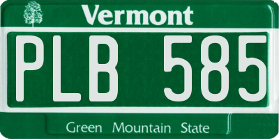VT license plate PLB585