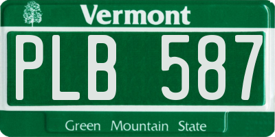 VT license plate PLB587
