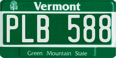 VT license plate PLB588